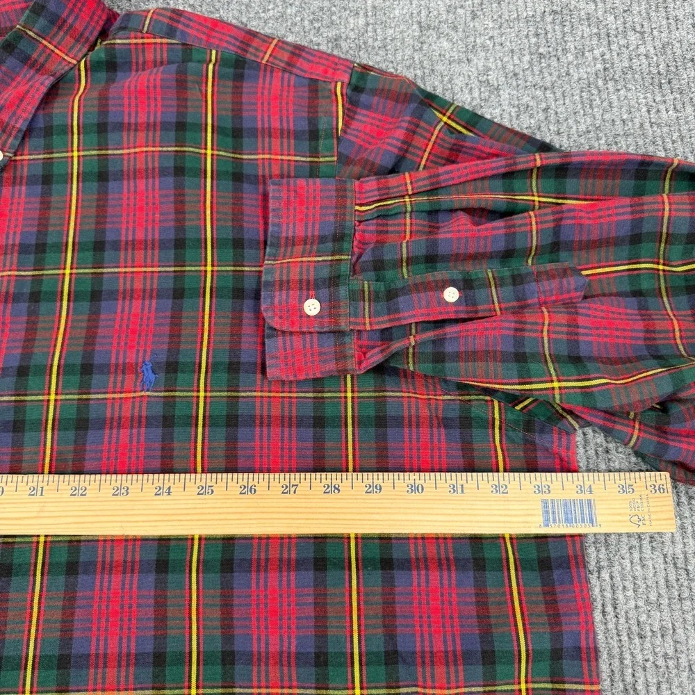 Polo Ralph Lauren Men's Long Sleeve Plaid Oxford Shirt 4XB Red Preppy Big & Tall
